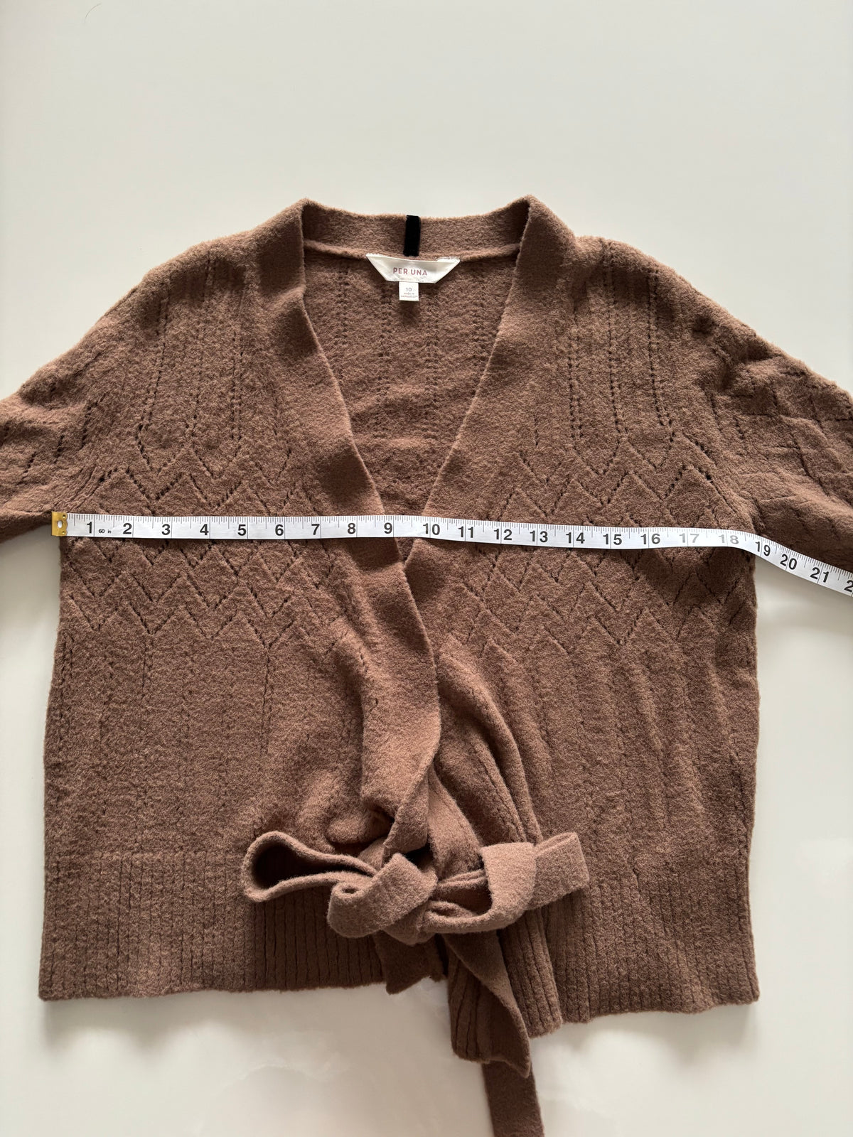 Per Una Vintage-Style Textured Tie-Front Cardigan – UK 10