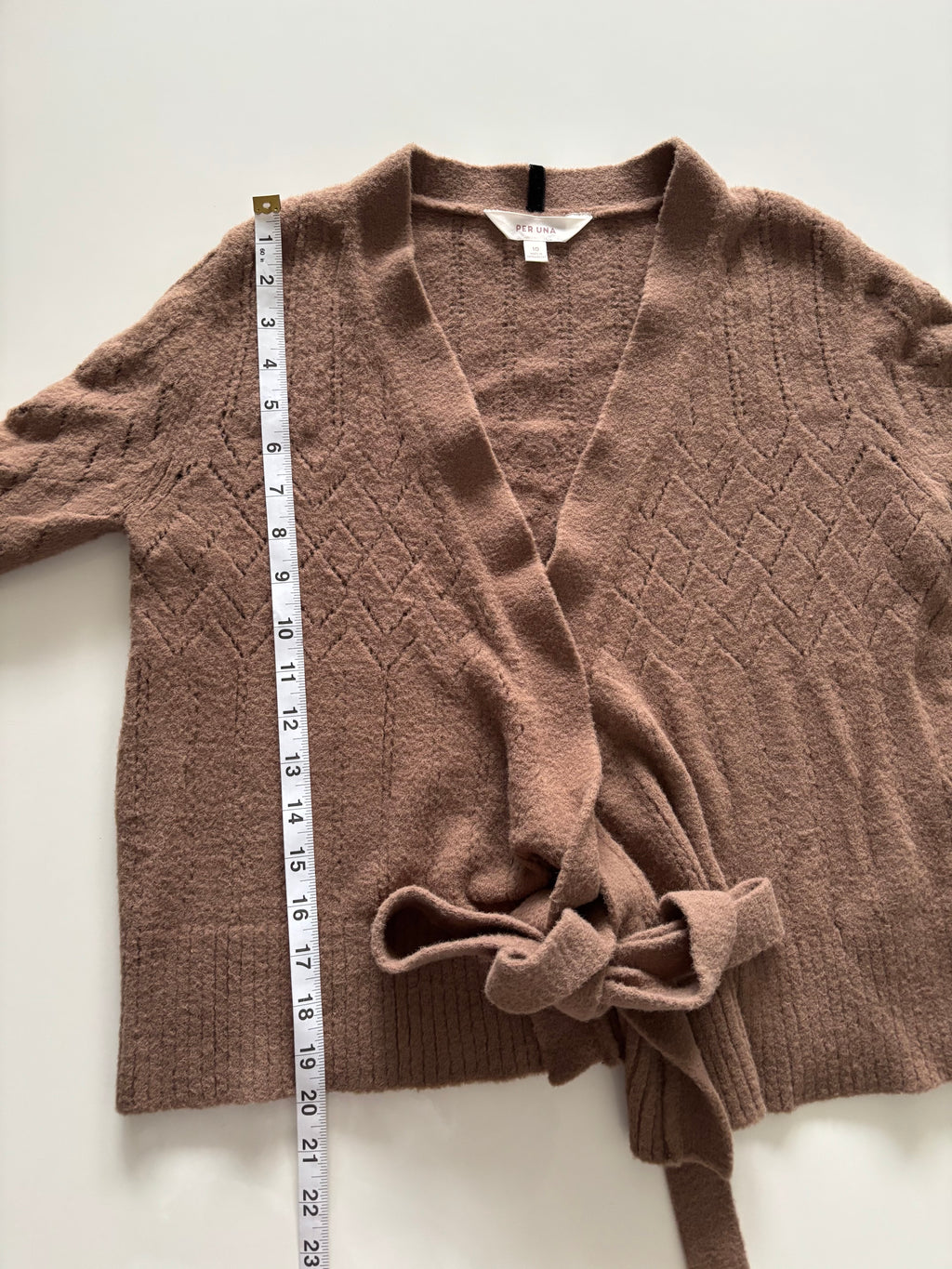 Per Una Vintage-Style Textured Tie-Front Cardigan – UK 10