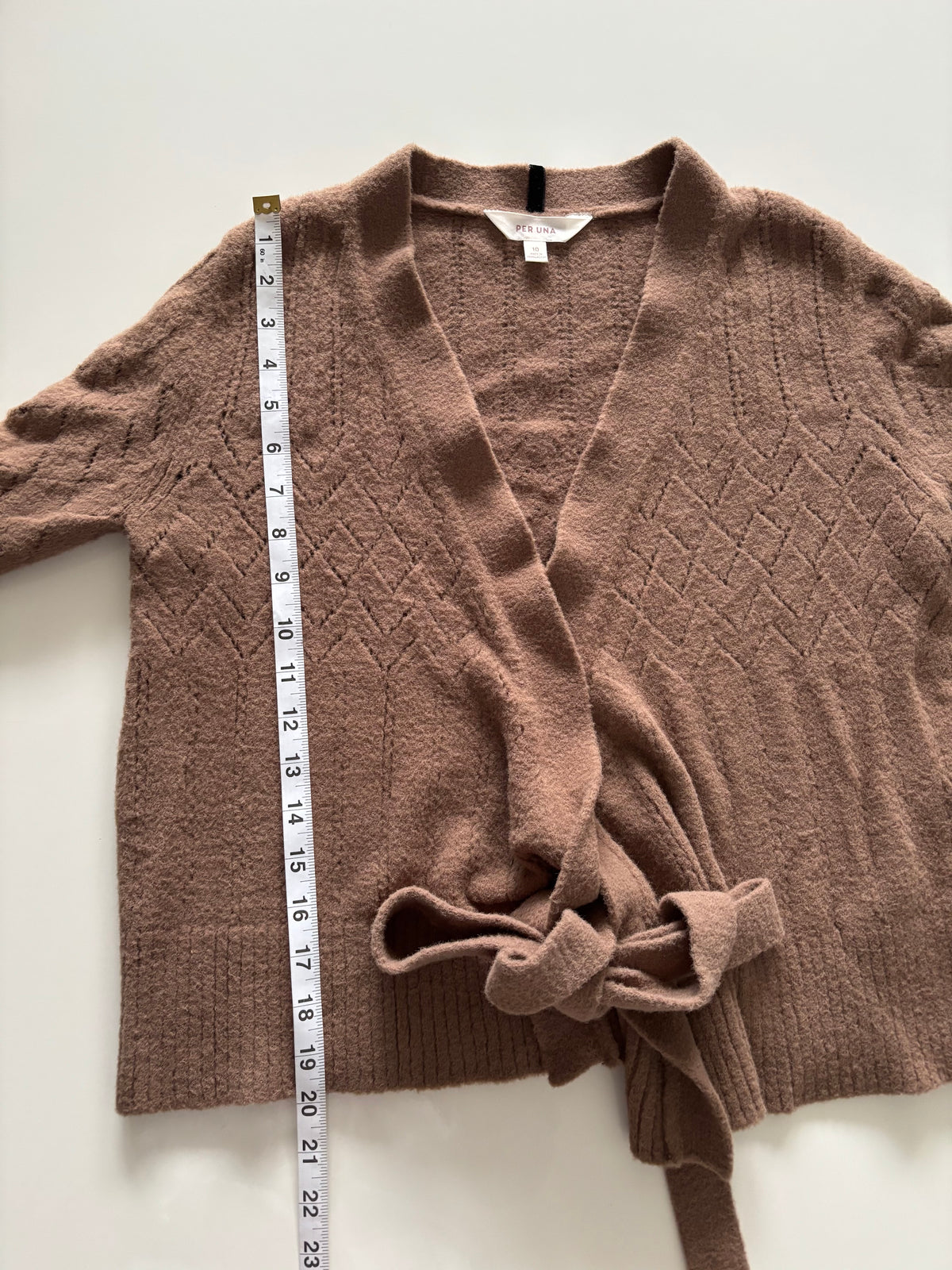 Per Una Vintage-Style Textured Tie-Front Cardigan – UK 10