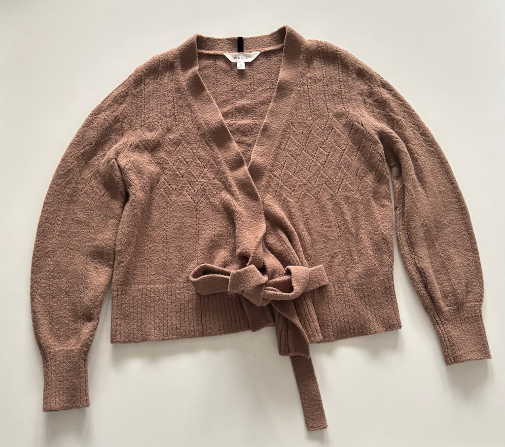 Per Una Vintage-Style Textured Tie-Front Cardigan – UK 10