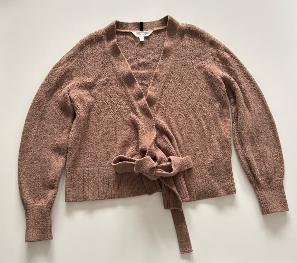 Per Una Vintage-Style Textured Tie-Front Cardigan – UK 10