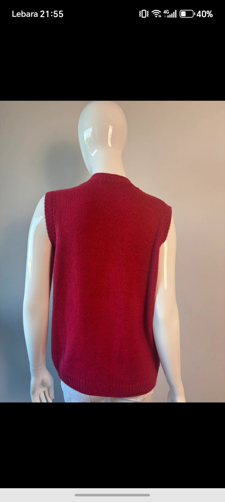 Honor Millburn Raspberry Pink Knitted Waistcoat Cardigan Vest – Size M