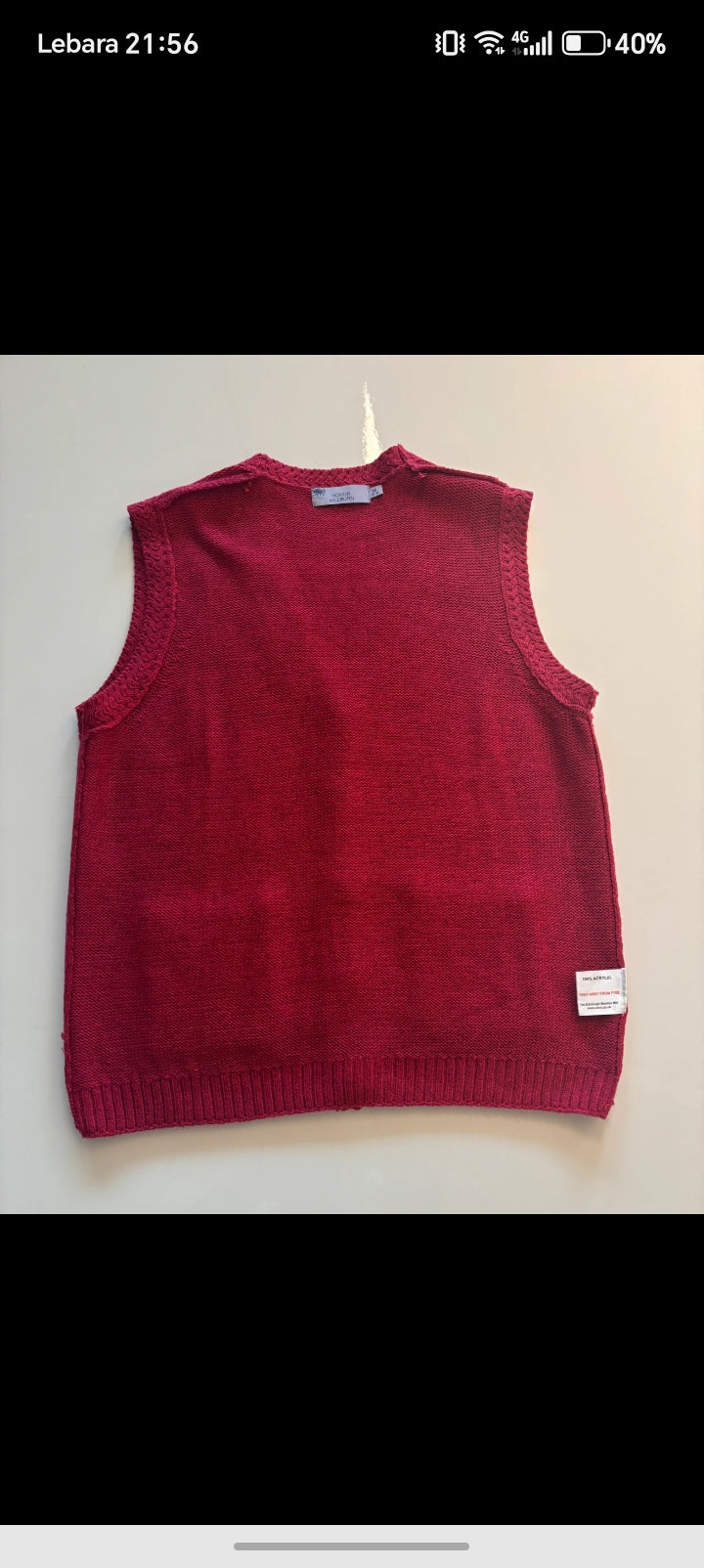 Honor Millburn Raspberry Pink Knitted Waistcoat Cardigan Vest – Size M