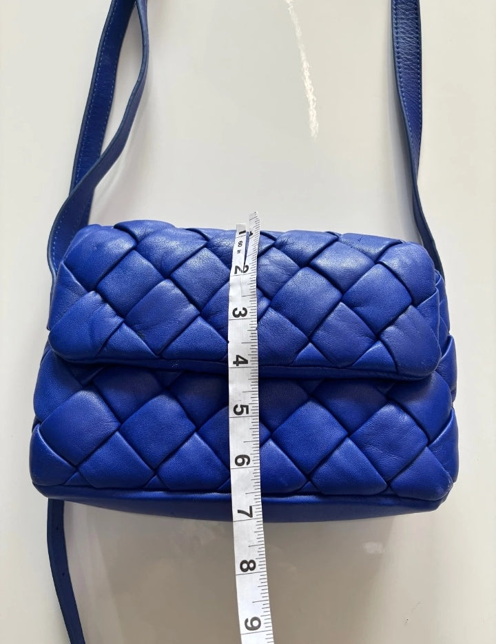 Dune London Blue Woven Leather Crossbody Bag