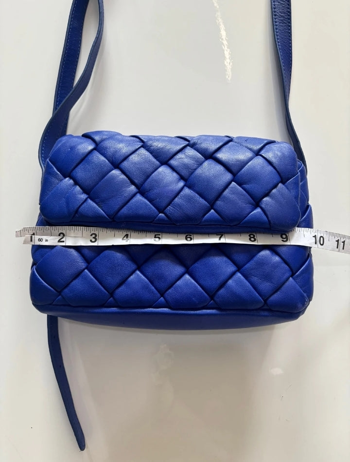 Dune London Blue Woven Leather Crossbody Bag