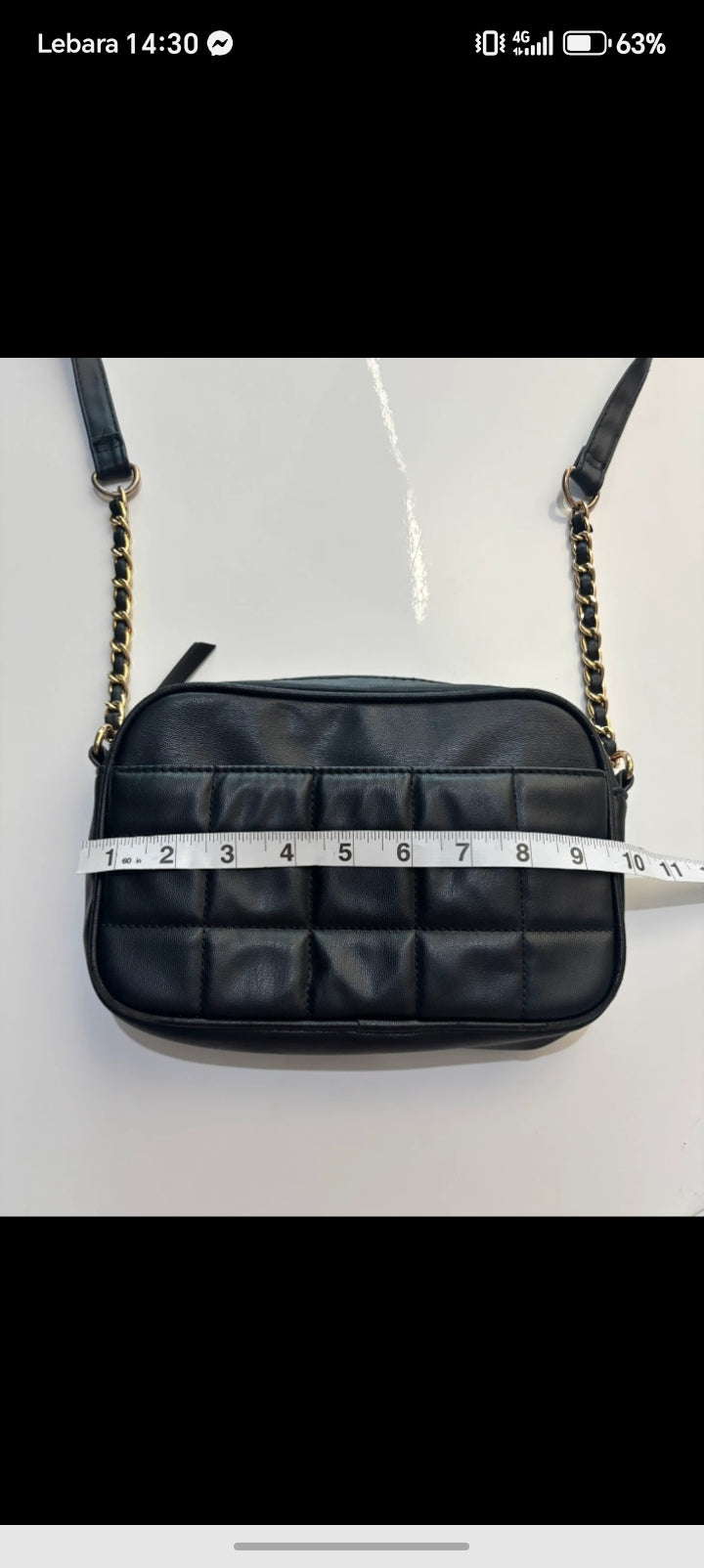 George Black Quilted Crossbody Bag with Gold Chain