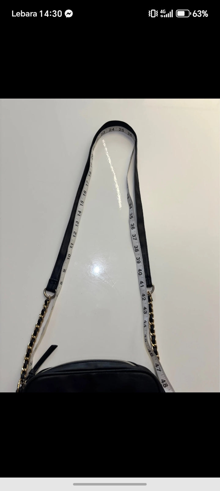 George Black Quilted Crossbody Bag with Gold Chain