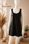 ASOS Design Black Satin Mini Shift Dress – UK 14