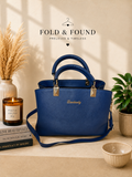 Danbaoly Blue Structured Handbag
