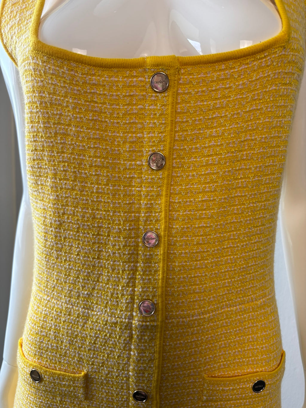 Sandro Paris Cannelle Yellow Tweed Mini Dress – Size 1