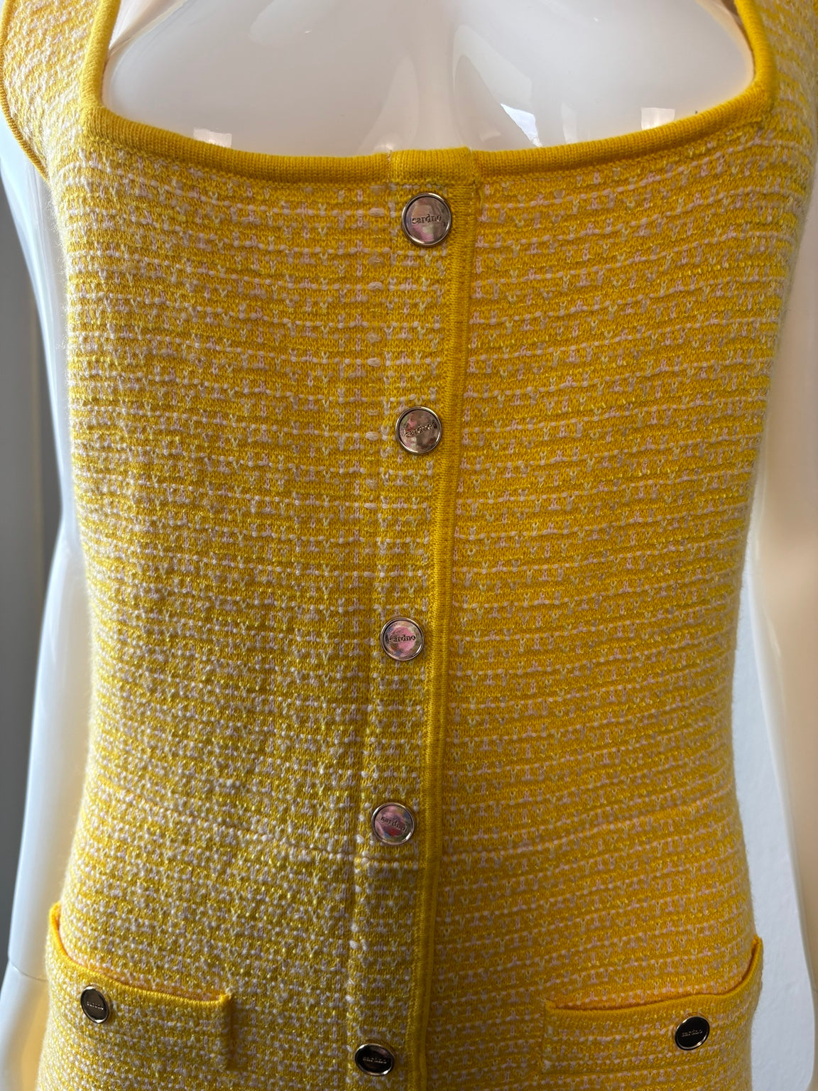 Sandro Paris Cannelle Yellow Tweed Mini Dress – Size 1