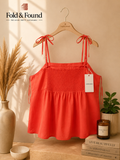 Monsoon Orange Cotton Tie Strap Cami Top – BNWT – XL