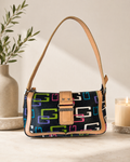 Vintage Guess Y2K Baguette Shoulder Bag – Multicolour Logo Print