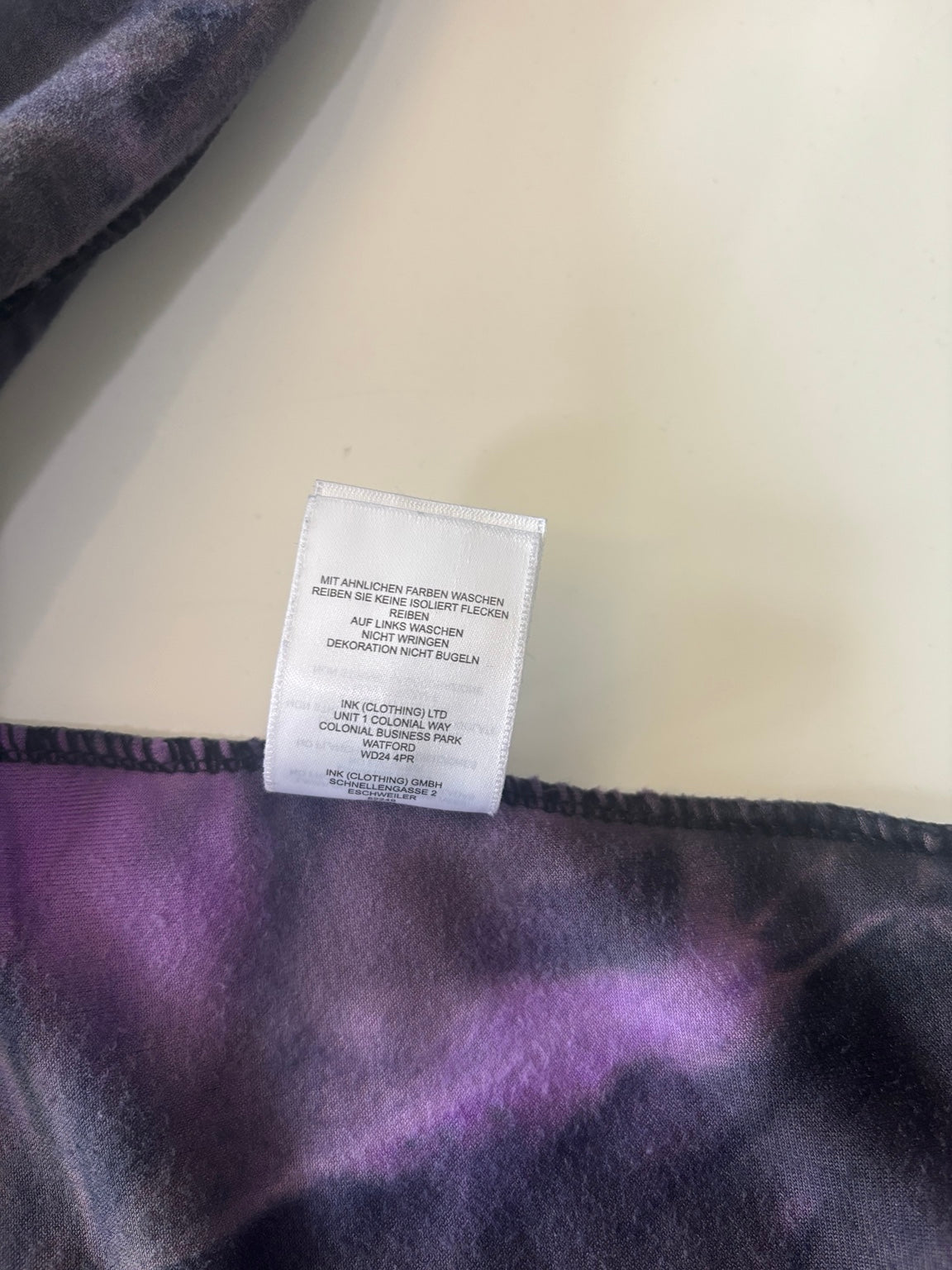 Juicy Couture Purple & Black Tie-Dye Velour Rhinestone Crop Top – Size L