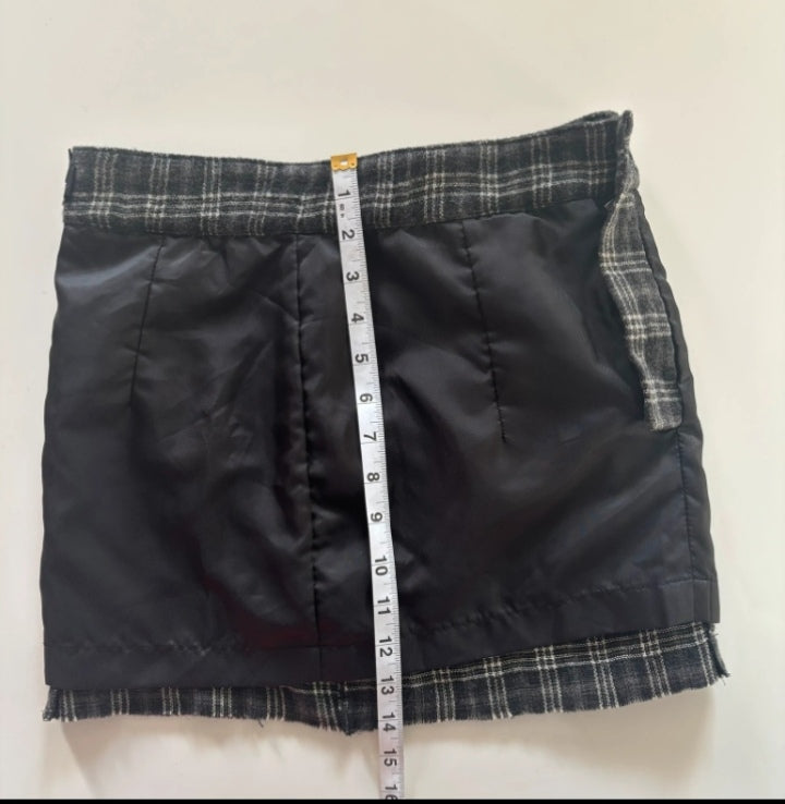 Grey Check Wool Blend Mini Skirt – Size XS | Y2K Preppy