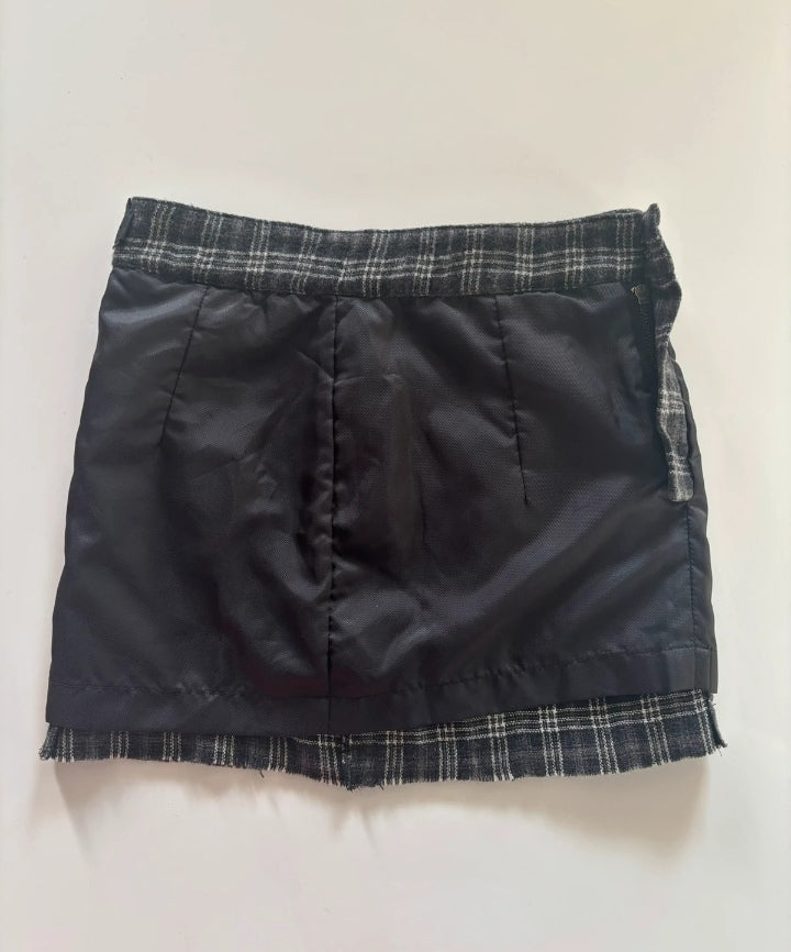 Grey Check Wool Blend Mini Skirt – Size XS | Y2K Preppy
