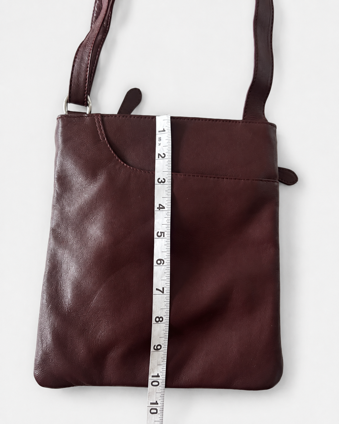 Ashwood Genuine Leather Crossbody Bag – Burgundy