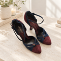 Kurt Geiger Burgundy & Navy Suede Heels – Made in Italy
Italian craftsmanship meets timeless elegance.