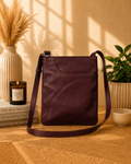 Ashwood Genuine Leather Crossbody Bag – Burgundy