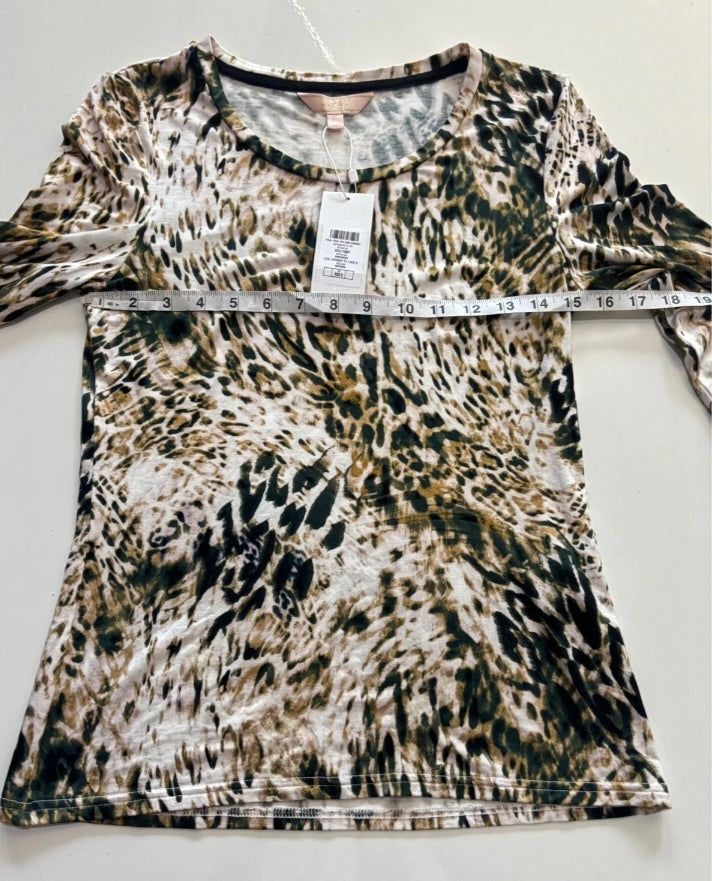 Lipsy London Lexi Animal Print Long Sleeve Jersey Top BNWT Size S