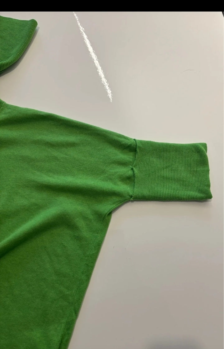 Marble Lime Green Oversized Cowl Neck Cotton Jumper BNWT XS