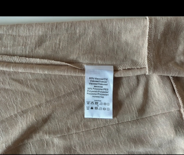 Marble Beige Tie Front V-Neck Top – BNWT Size S