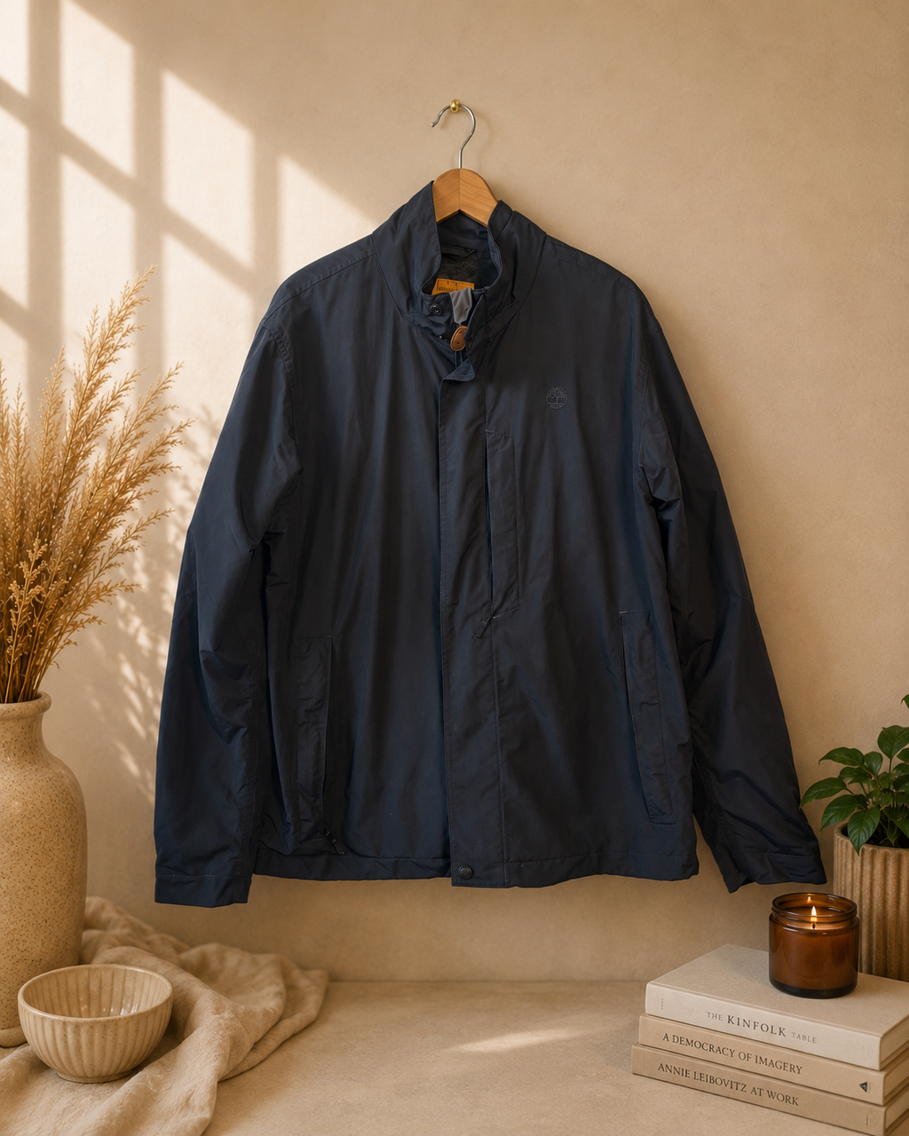 Timberland Waterproof Jacket Mens L / Large Navy — Mesh Lined — Established 1973