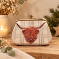 Signare Highland Cow Tapestry Kiss-Lock Coin Purse
