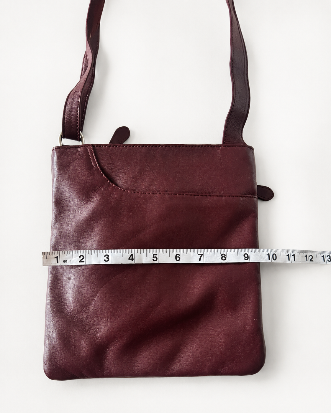 Ashwood Genuine Leather Crossbody Bag – Burgundy