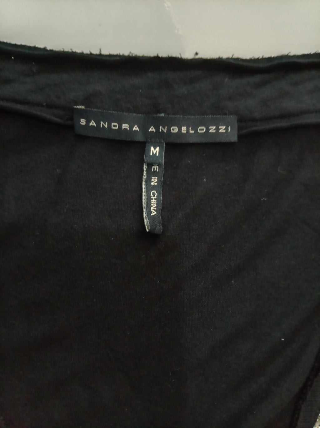Sandra Andrelozzi Black Embellished Modal Tunic Top – Size M