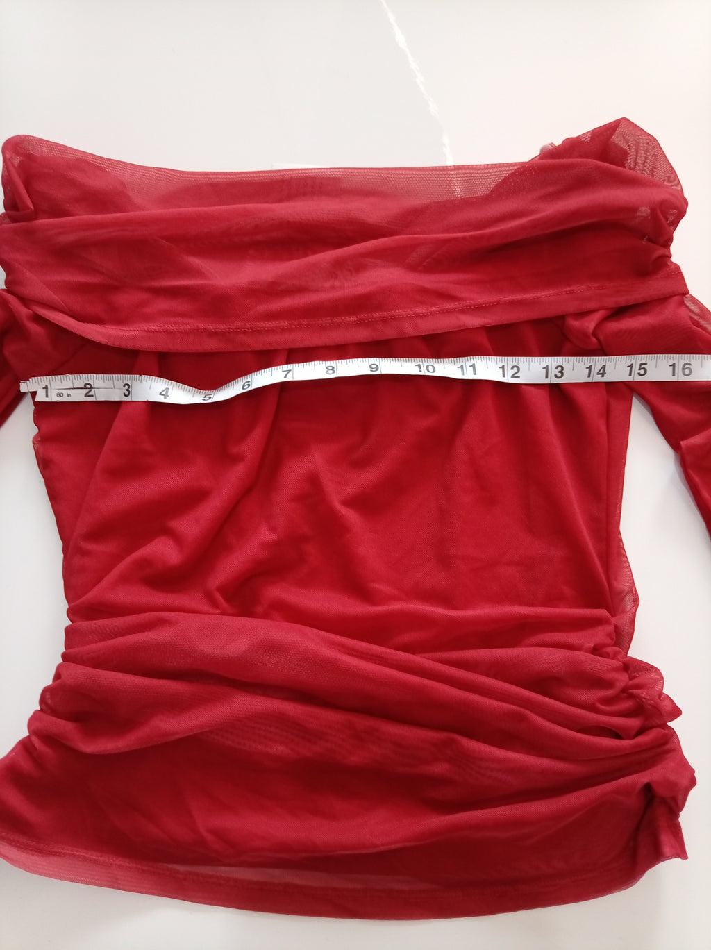 ❤️ BNWT Red Mesh Off-Shoulder Ruched Top | Y2K Party Going Out Top | Size 14