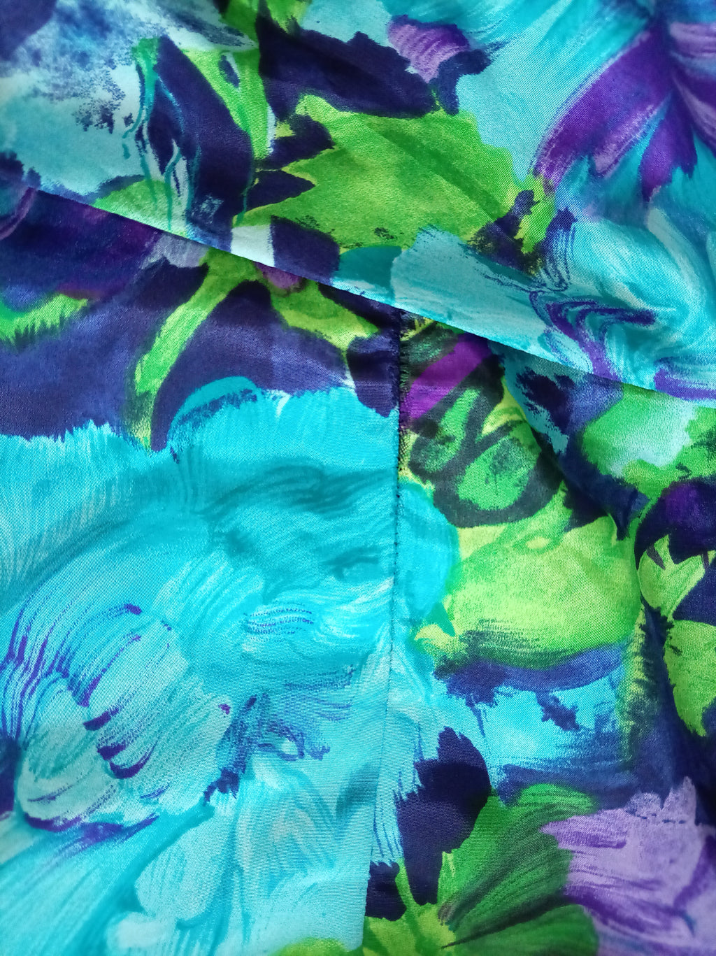 Vintage Josephine Walsh Abstract Floral Dress with Side Tie – UK 12/14
