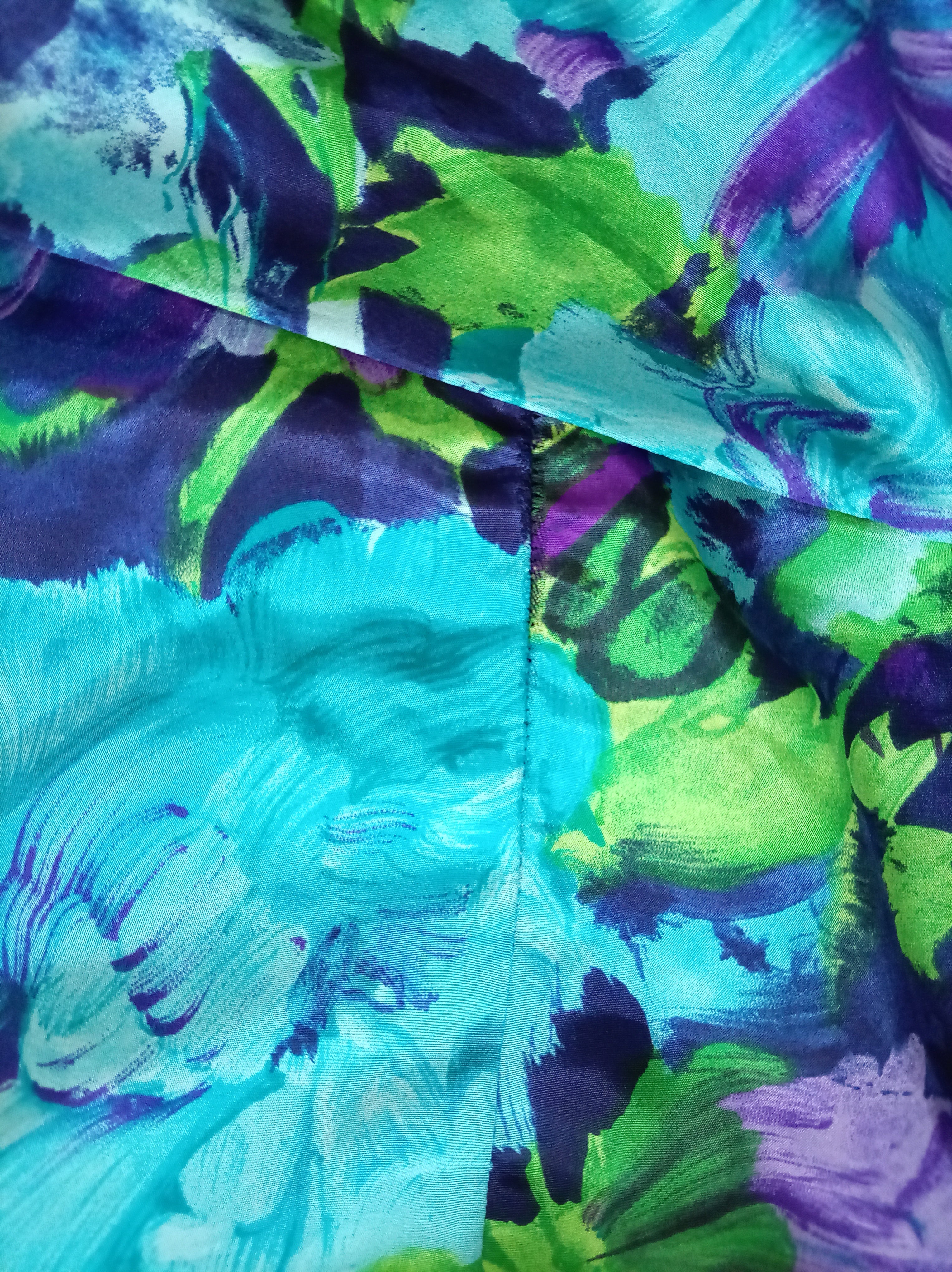 Vintage Josephine Walsh Abstract Floral Dress with Side Tie – UK 12/14