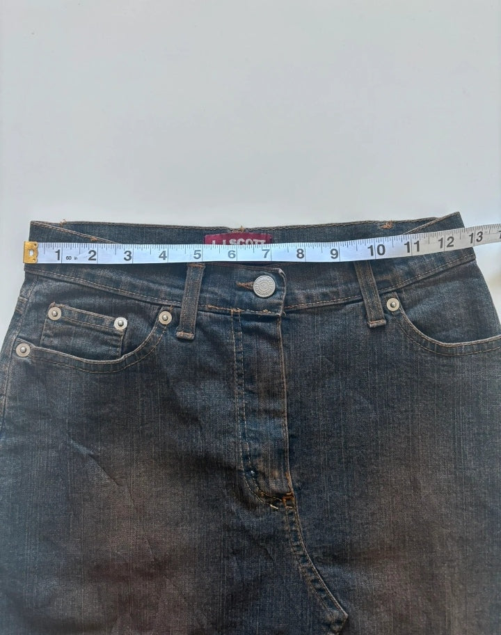Vintage Y2K J.J. Scott Denim Midi Skirt – UK 12 | Made in Italy