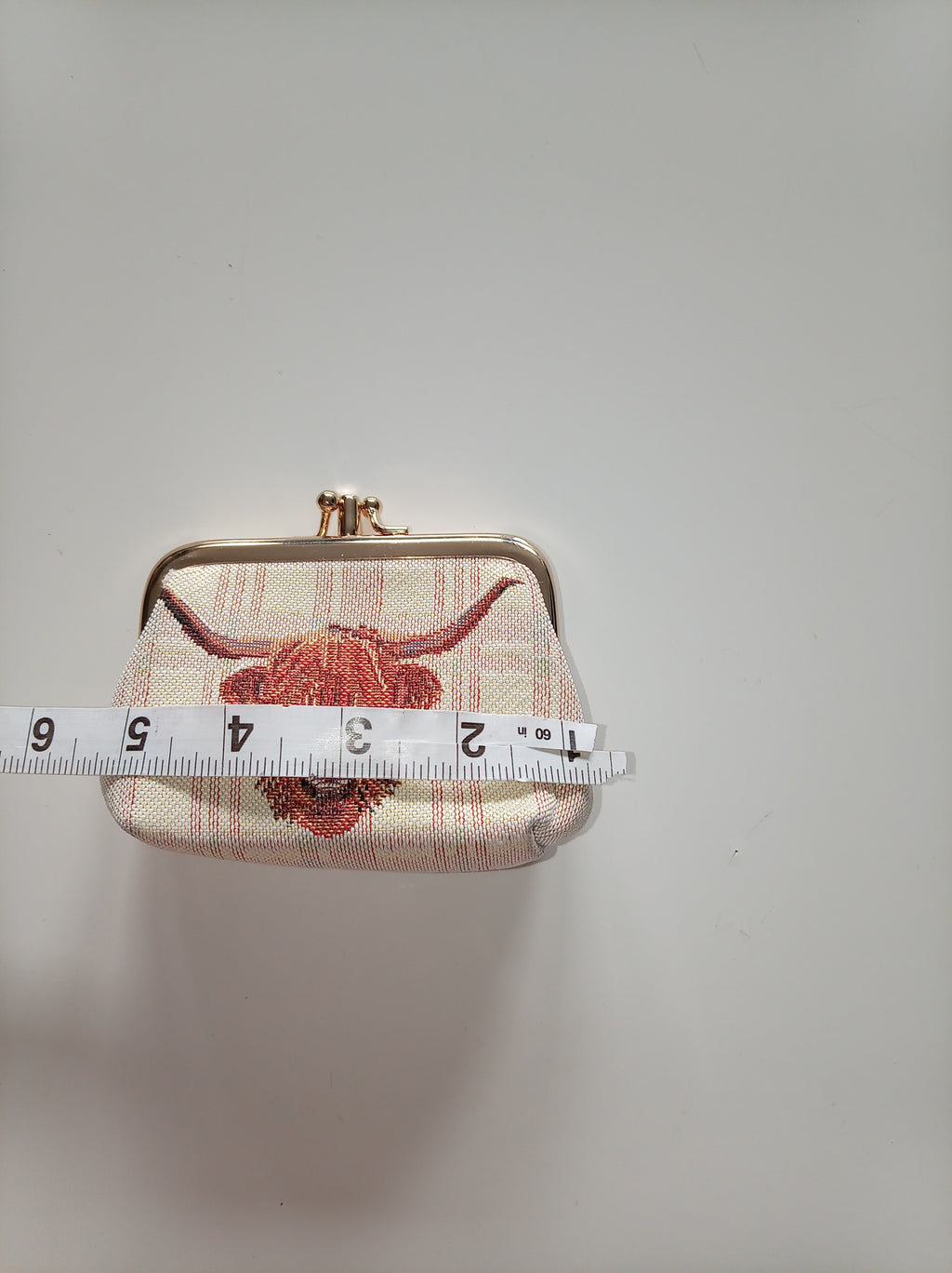 Signare Highland Cow Tapestry Kiss-Lock Coin Purse