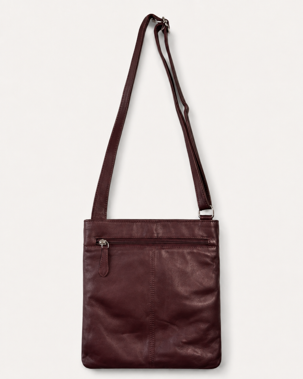Ashwood Genuine Leather Crossbody Bag – Burgundy