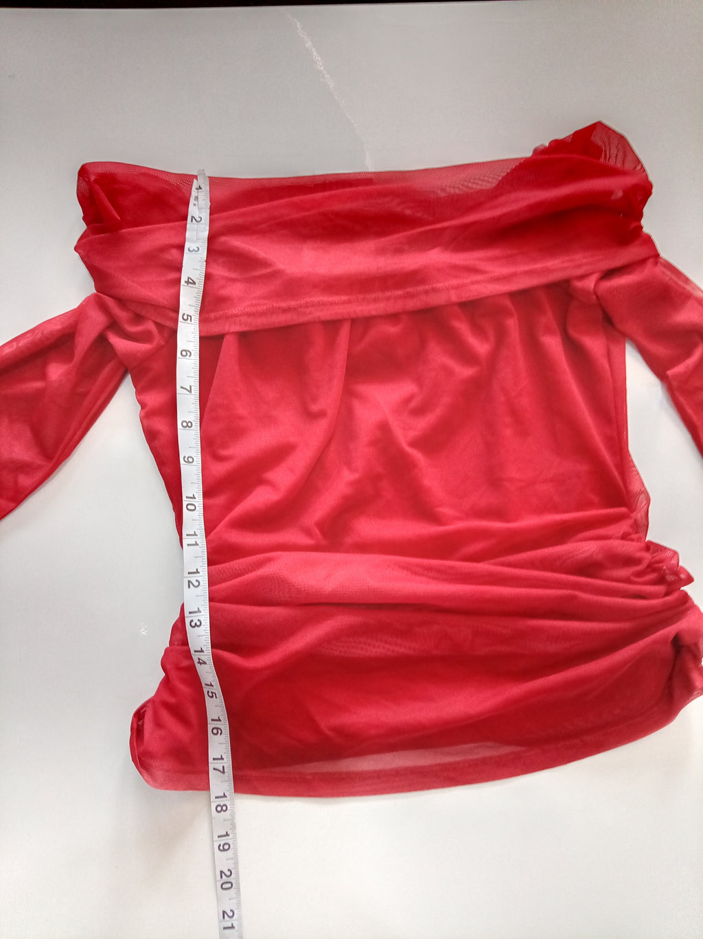❤️ BNWT Red Mesh Off-Shoulder Ruched Top | Y2K Party Going Out Top | Size 14