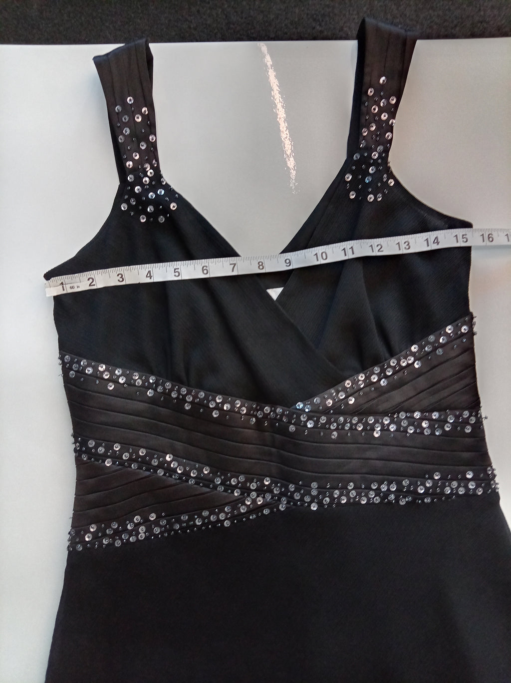 Next Black Embellished V-Neck Occasion Dress – UK 10 / EU 38