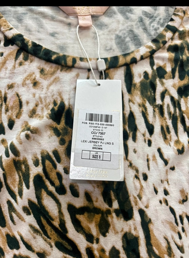 Lipsy London Lexi Animal Print Long Sleeve Jersey Top BNWT Size S