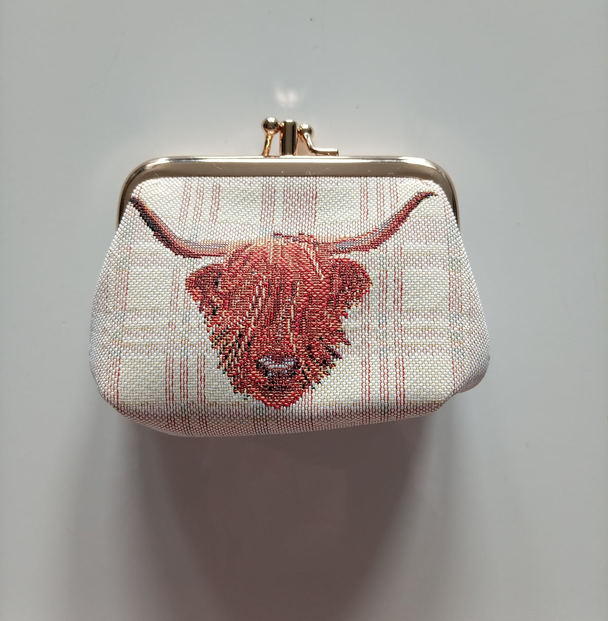 Signare Highland Cow Tapestry Kiss-Lock Coin Purse
