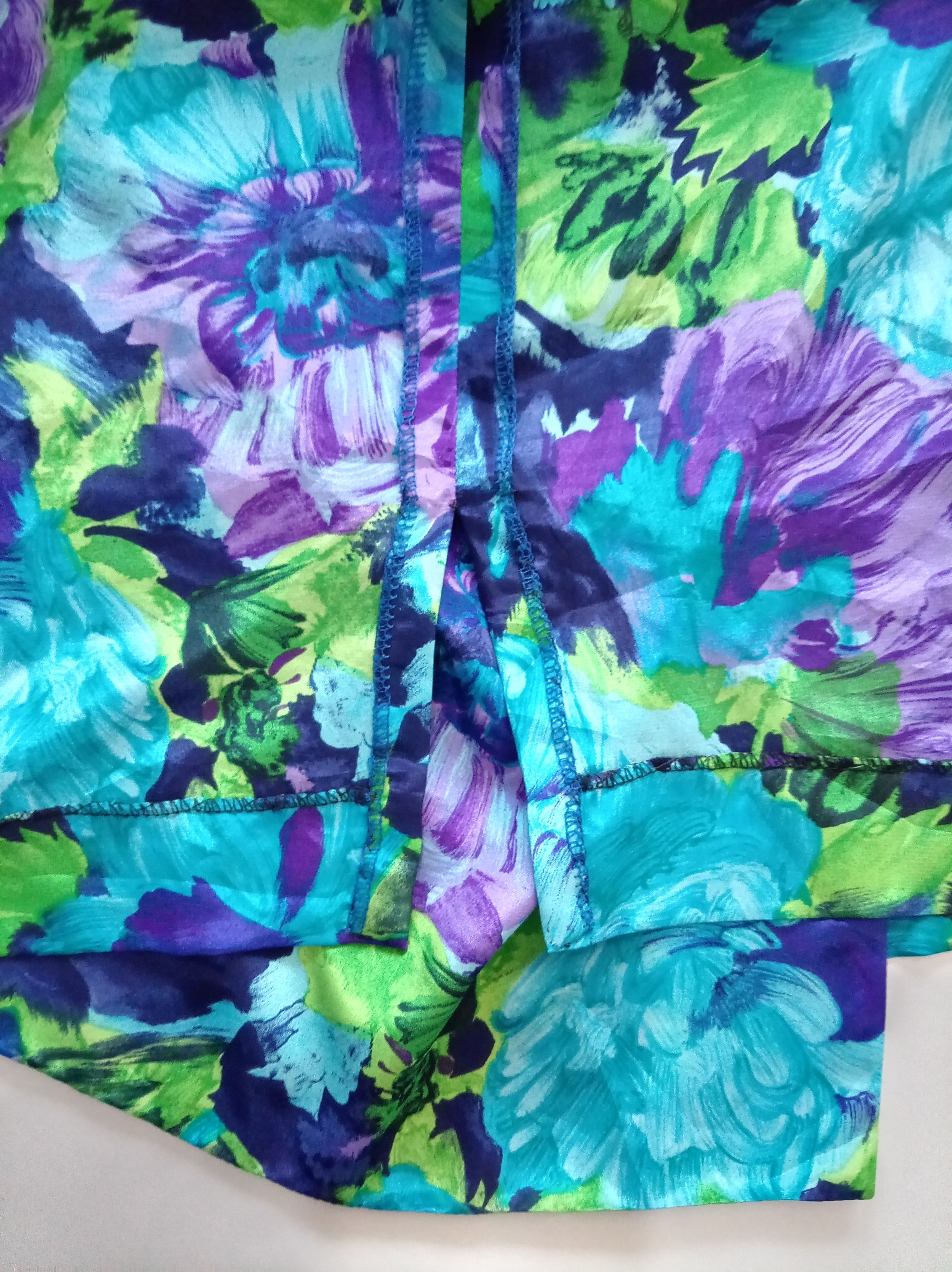 Vintage Josephine Walsh Abstract Floral Dress with Side Tie – UK 12/14