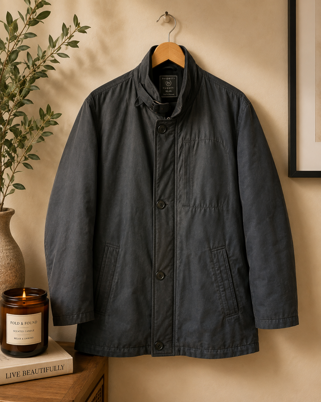 Bugatti Relax Men’s Quilted Jacket – Charcoal | Size 38R