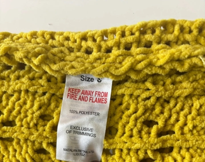 Papaya Mustard Yellow Openwork Cable Knit Jumper – Size S