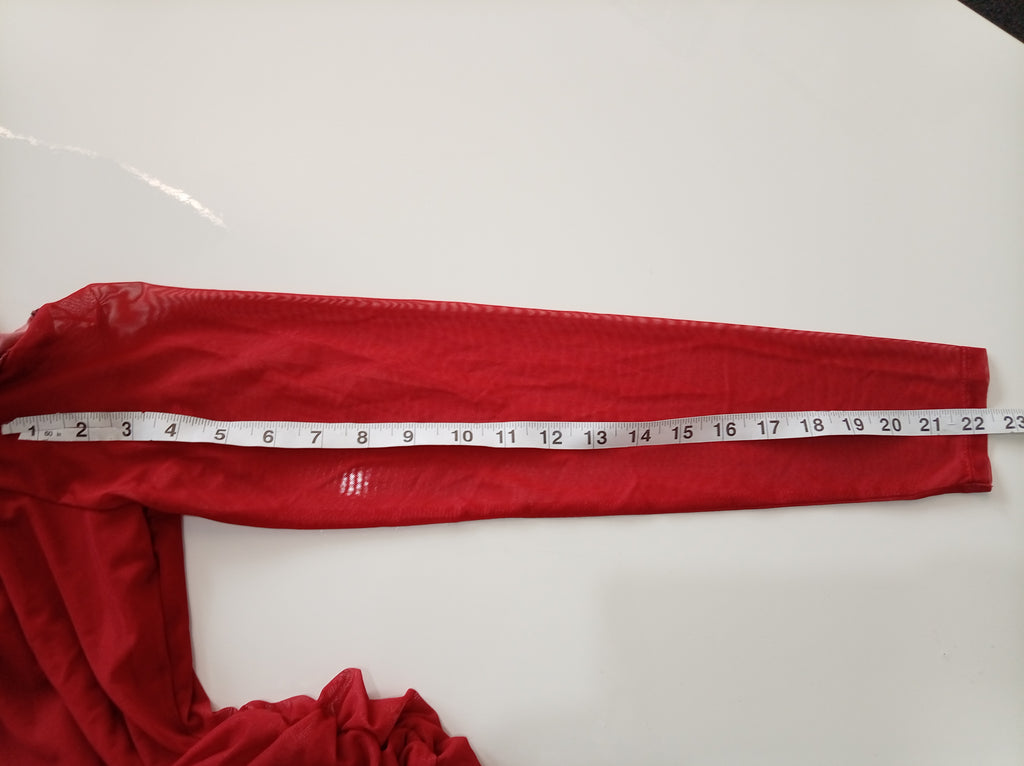 ❤️ BNWT Red Mesh Off-Shoulder Ruched Top | Y2K Party Going Out Top | Size 14