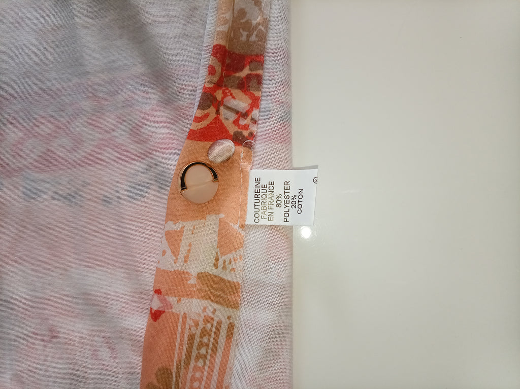 Vintage Coutureline Paris Abstract Print Belted Midi Dress – Size 52 (UK 22-24)