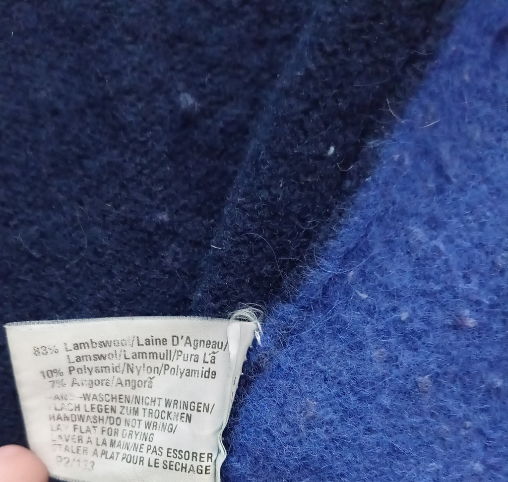 Vintage Betty Barclay Blue Geometric Lambswool & Angora Blend Jumper | UK 12-14