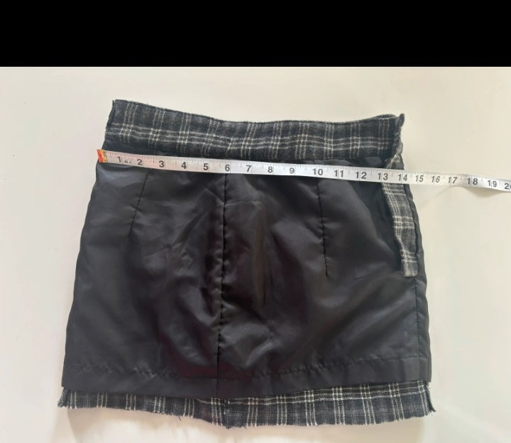 Grey Check Wool Blend Mini Skirt – Size XS | Y2K Preppy