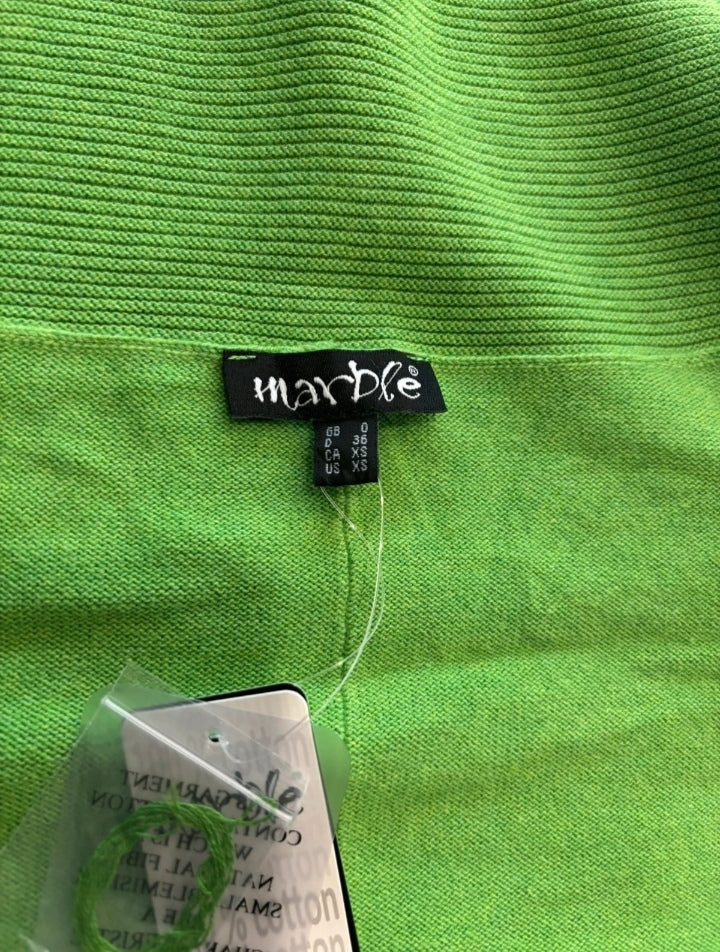 Marble Lime Green Oversized Cowl Neck Cotton Jumper BNWT XS