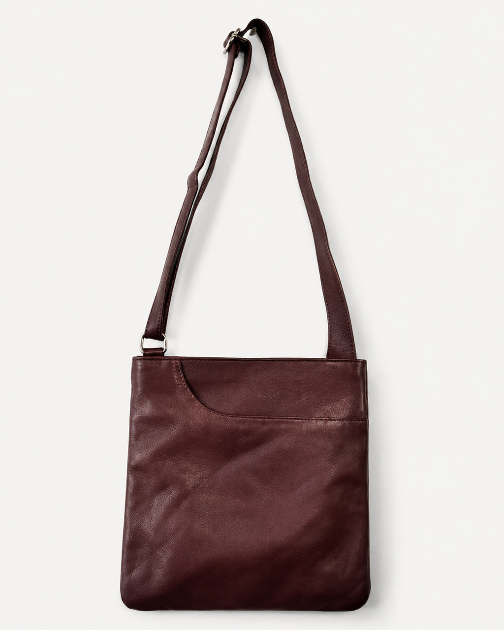 Ashwood Genuine Leather Crossbody Bag – Burgundy
