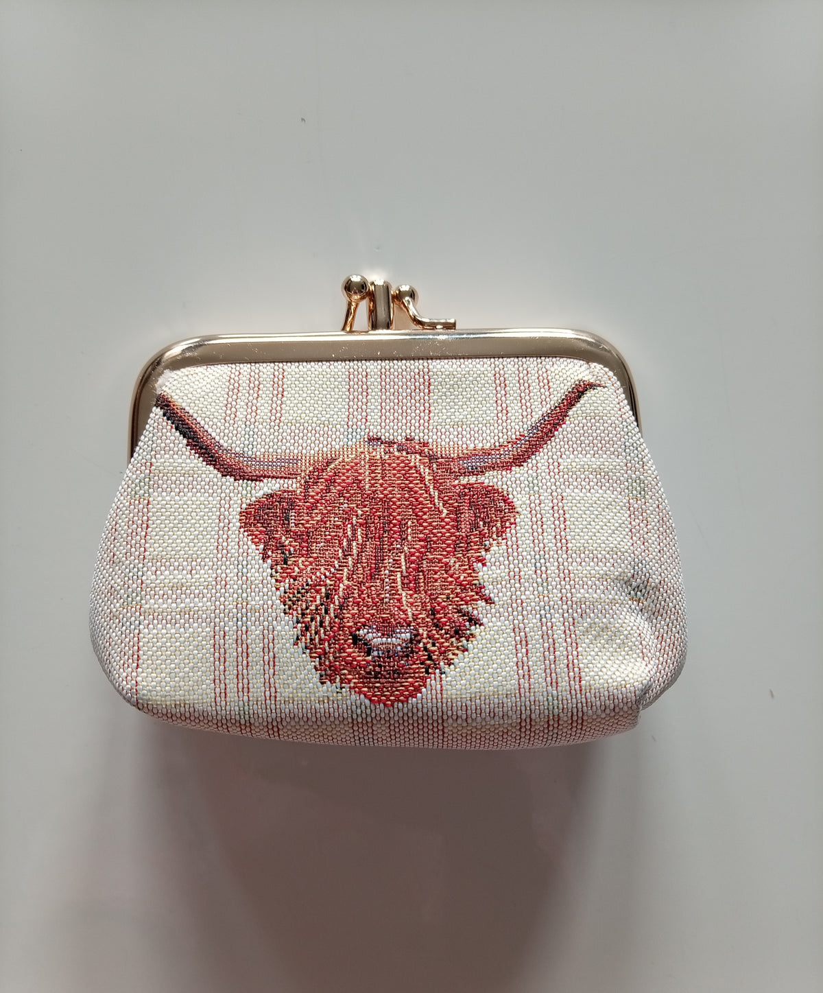 Signare Highland Cow Tapestry Kiss-Lock Coin Purse
